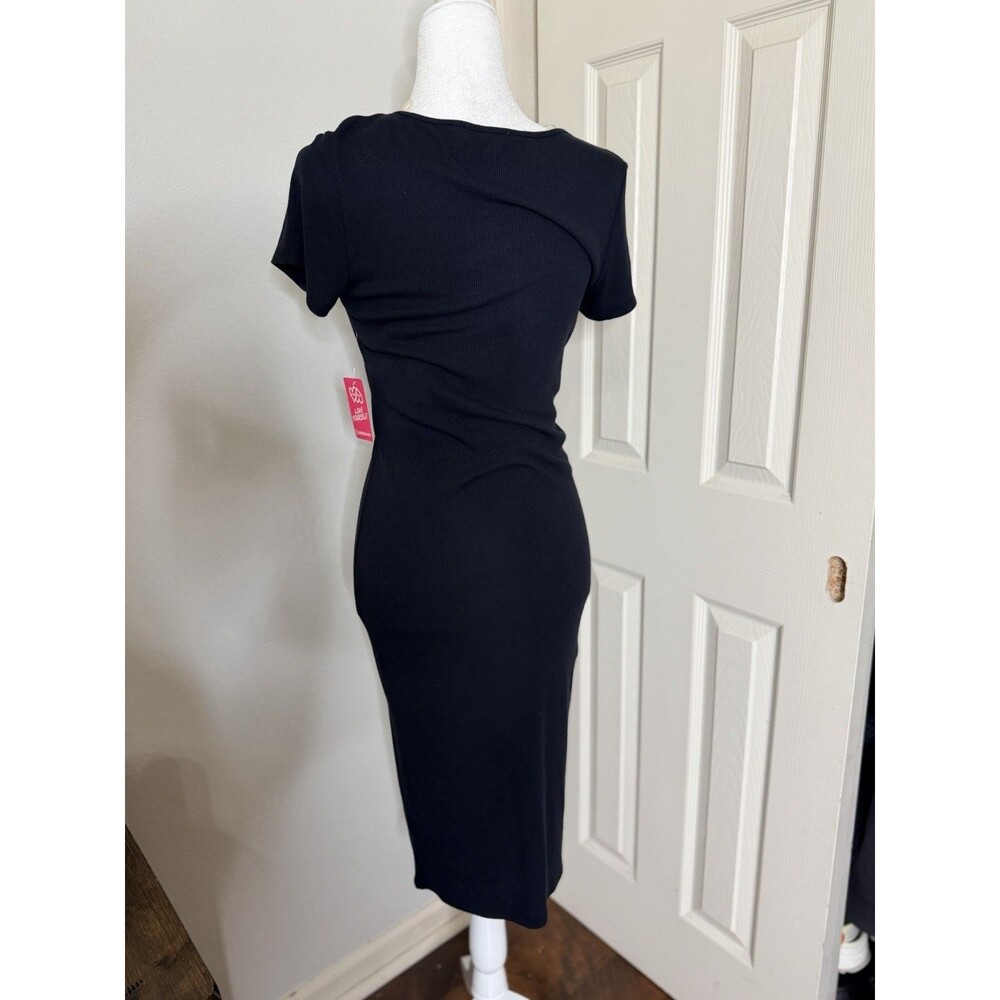 Heart Hips Black Button Midi Dress Size M - Picture 8 of 12